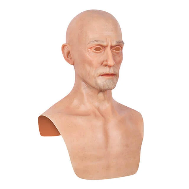 Máscara de cabeza de anciano de silicona Charles