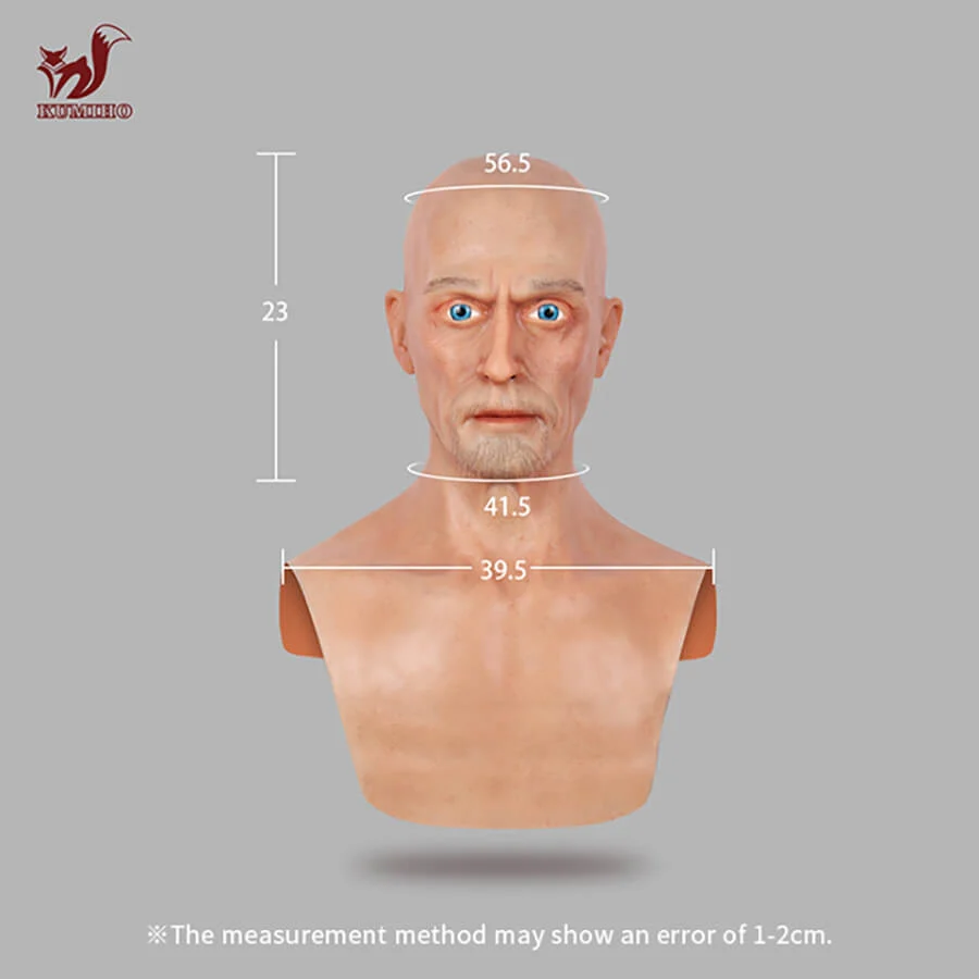 Máscara de cabeza de anciano de silicona Charles - Image 6