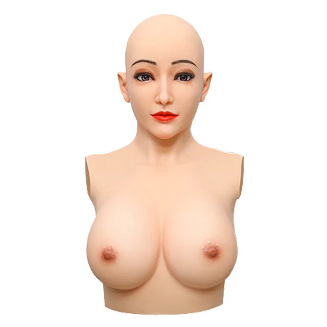 Máscara de cabeza de silicona para mujer Alicia con pecho 7G - Image 3