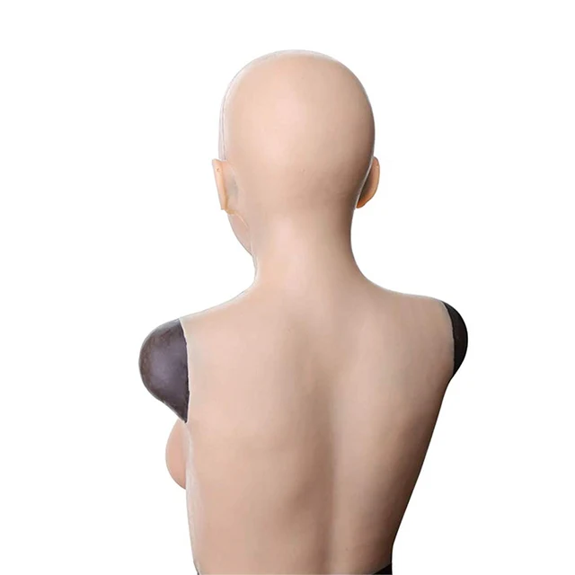 Máscara de silicona para cabeza femenina Christine con pecho 4G - Image 3