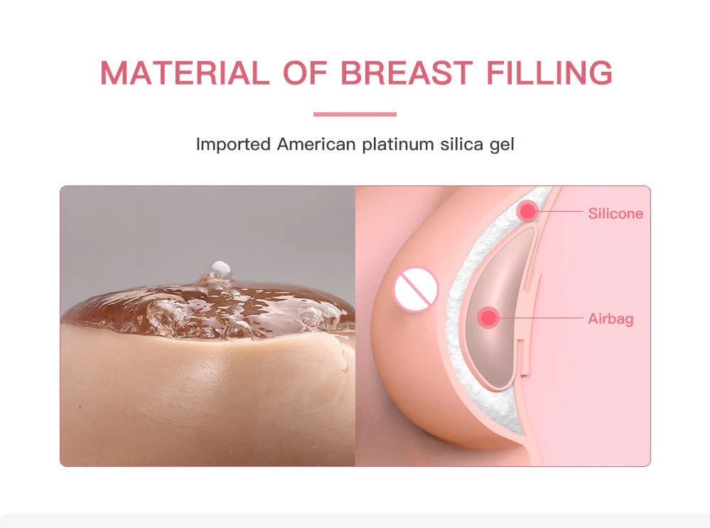 D Cup Silicone Breastplate with Mould Line Removal Enlarged Areola Back Zipper 8G - Image 8