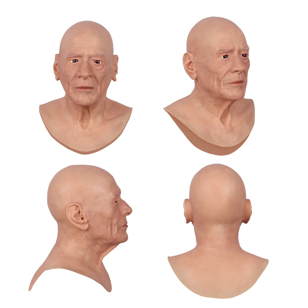 Máscara de cabeza de anciano de silicona Dees - Image 2