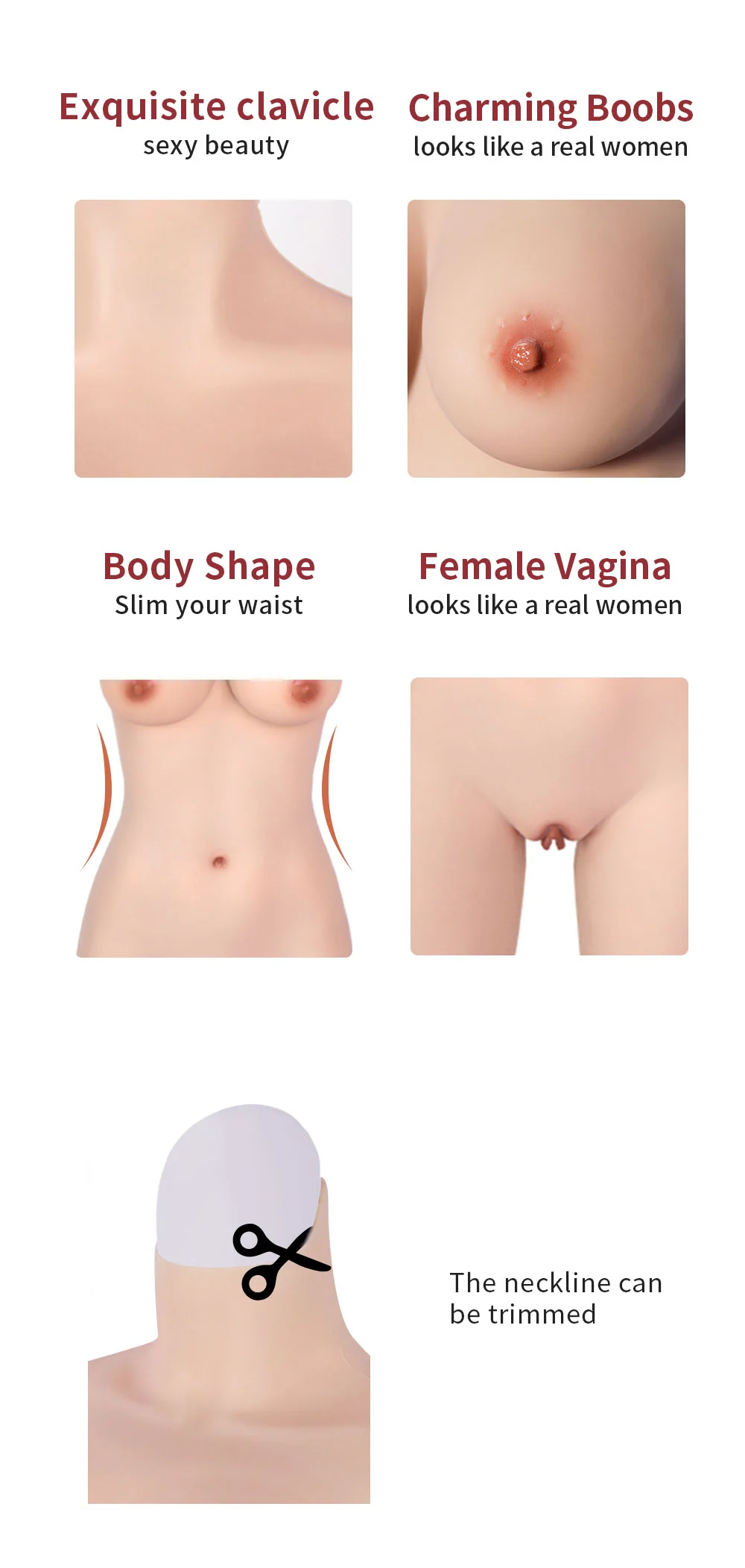 G Cup Half-length Silicone Bodysuit 4G - Image 3