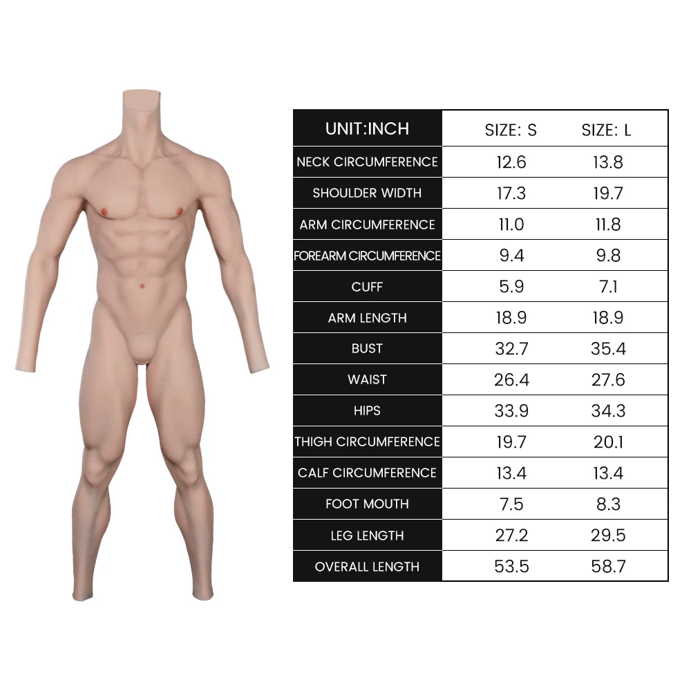 Oil-Free Silicone Muscle Ankle-length Bodysuit with Sleeve 8G - Image 9
