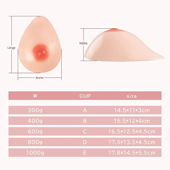 Formas de mama de silicona adhesivas adhesivas de un par para mastectomía - Image 6