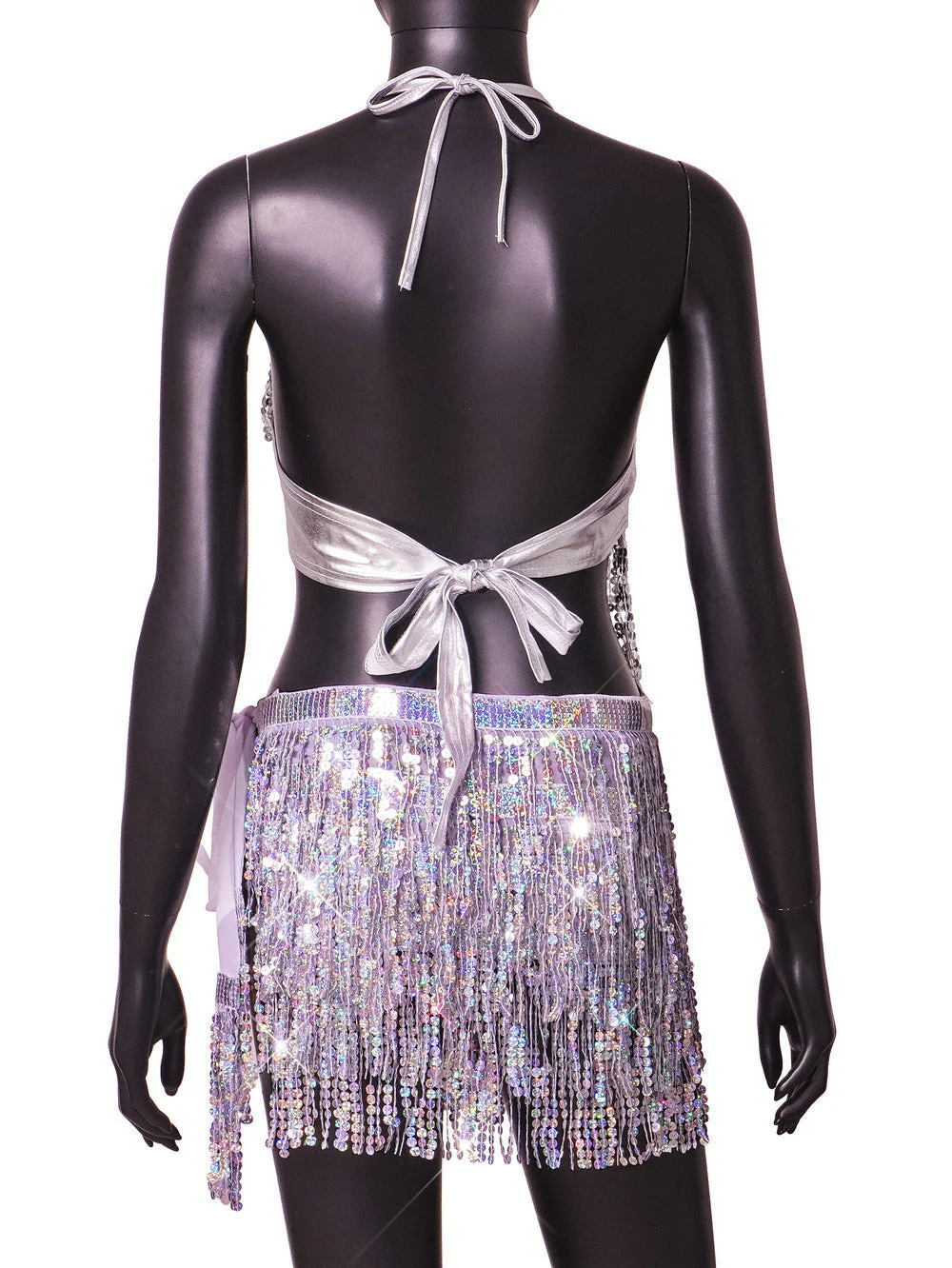 Sexy flash diamond lace-up dress - Image 4