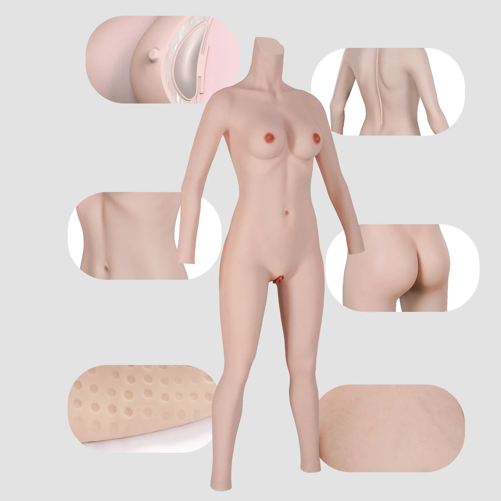Copas C a E Body de silicona con mangas hasta los tobillos 8G - Image 3