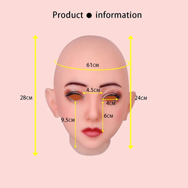 Máscara de cabeza femenina de silicona Emily - Image 6