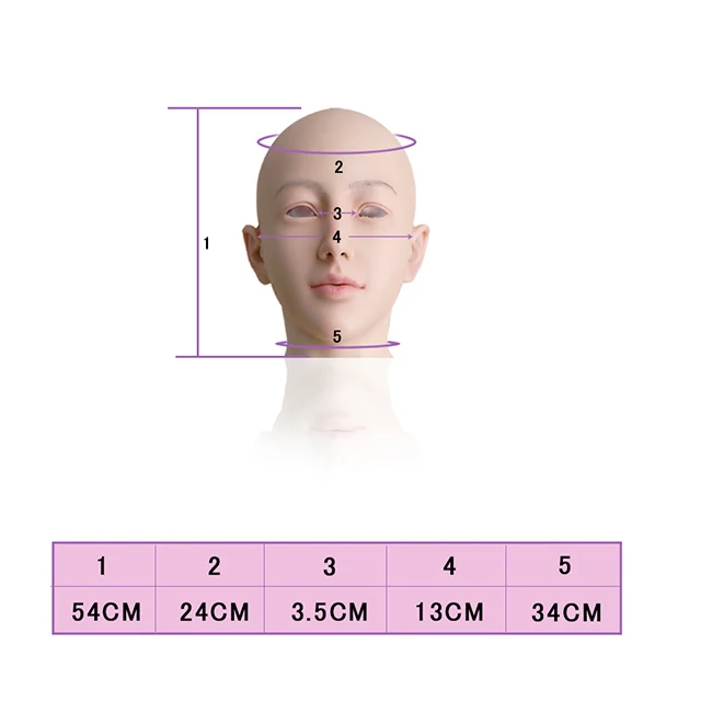 Máscara de cabeza femenina de silicona Christine - Image 5