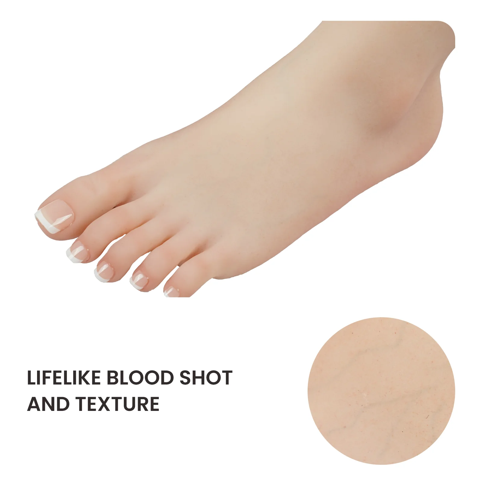 Soft Silicone Lifesize Female Mannequin Foot with Nail Shoes Jewelry Sock Display - Image 4