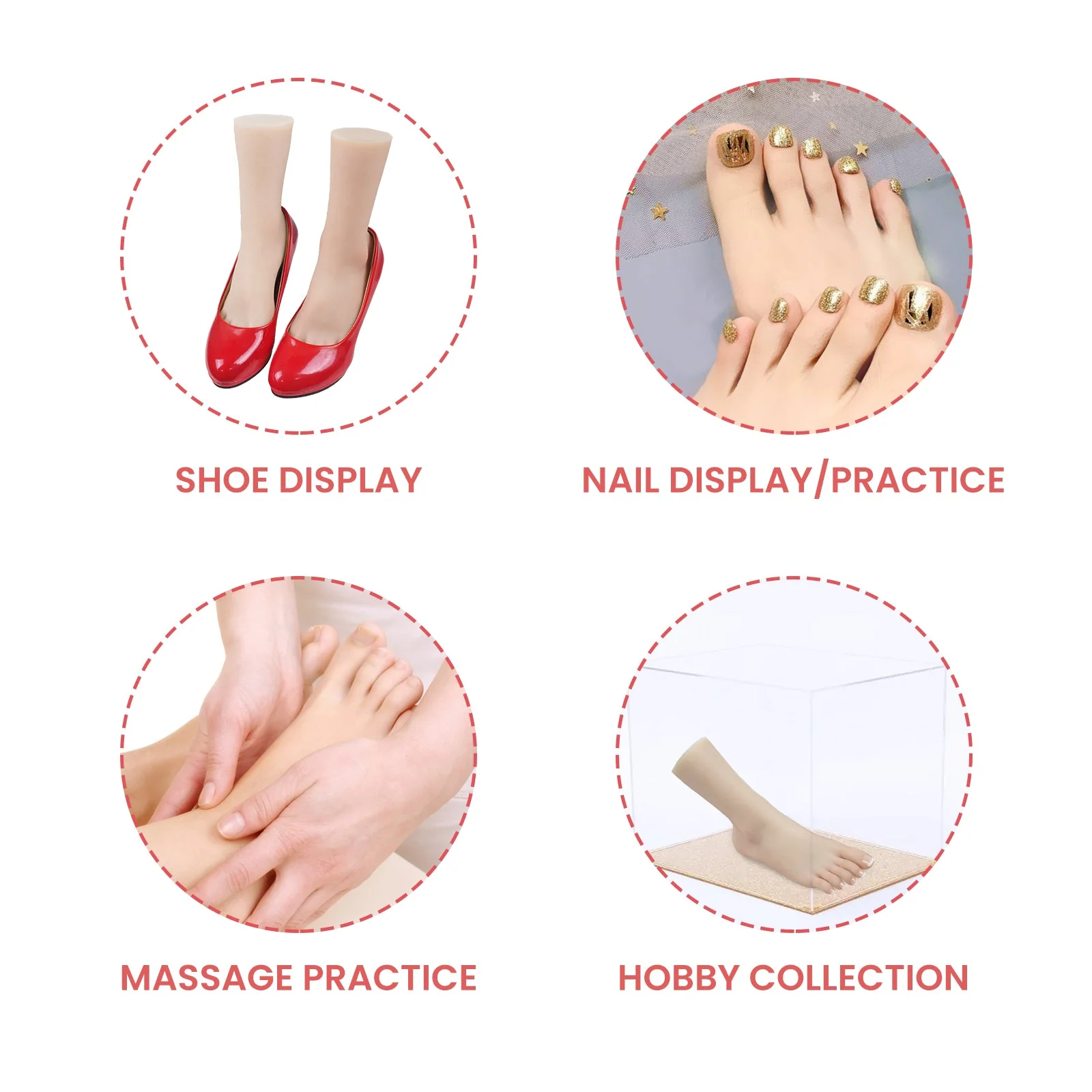 Soft Silicone Lifesize Female Mannequin Leg with Nail Foot Fetishism Shoes Jewelry Sock Display - Image 5