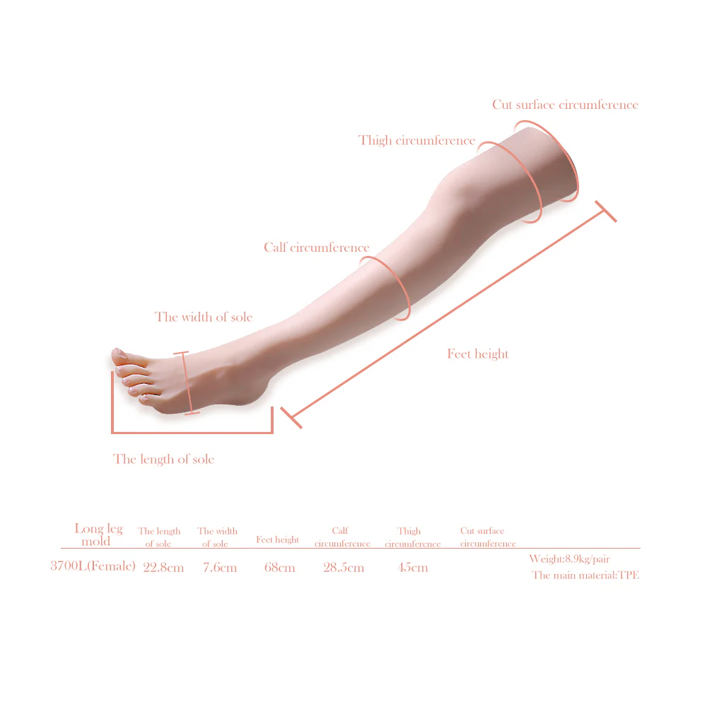 Soft Silicone Lifesize Female Mannequin Leg with Nail Foot Fetishism Shoes Jewelry Sock Display - Image 7