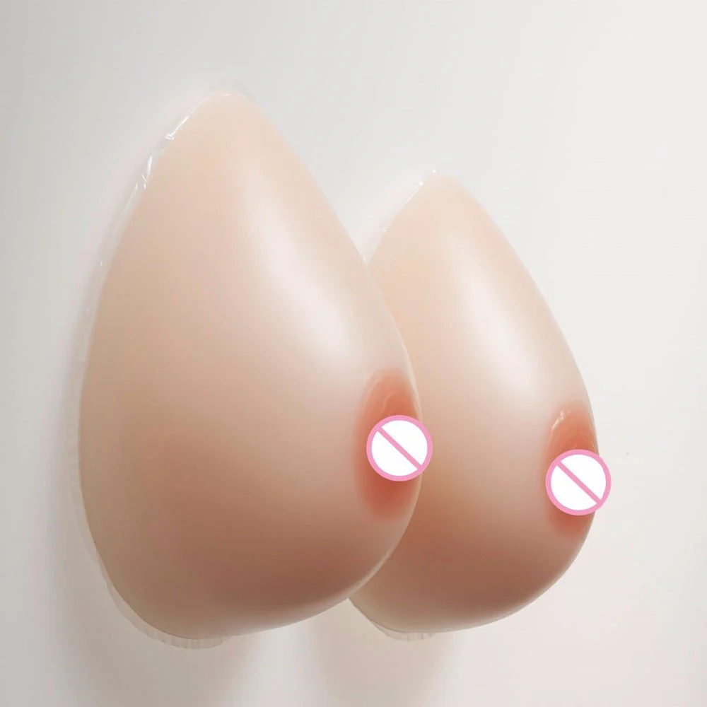 Formas de mama de silicona en forma de lágrima con sujetador de bolsillo negro  - Image 11