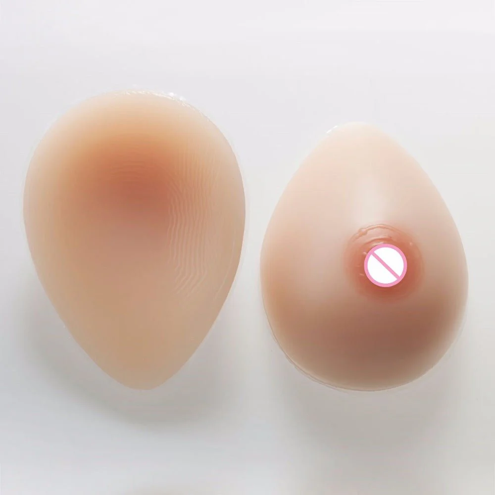 Formas de mama de silicona en forma de lágrima con sujetador de bolsillo negro  - Image 12