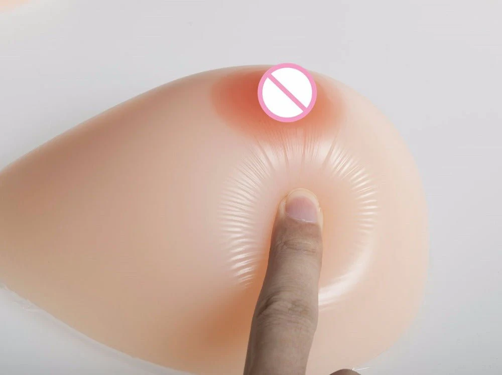 Formas de mama de silicona en forma de lágrima con sujetador de bolsillo negro  - Image 14