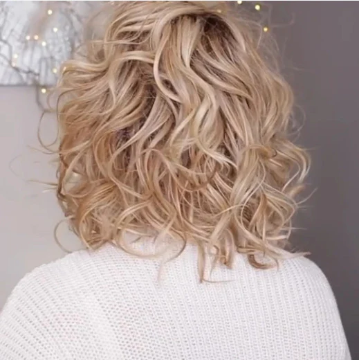 Wavy Wig with Short Bob Curly Shoulder Length - Image 3